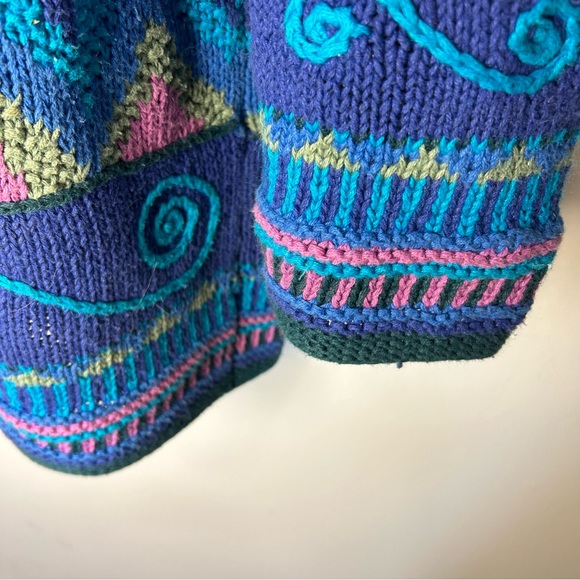 Vintage Segrets Sun Prints hand knit tunic length long sleeve sweater women’s Lg - Picture 5 of 8